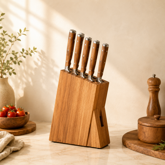 Ivorenae™ 6-Piece Wooden Knife Block Set
