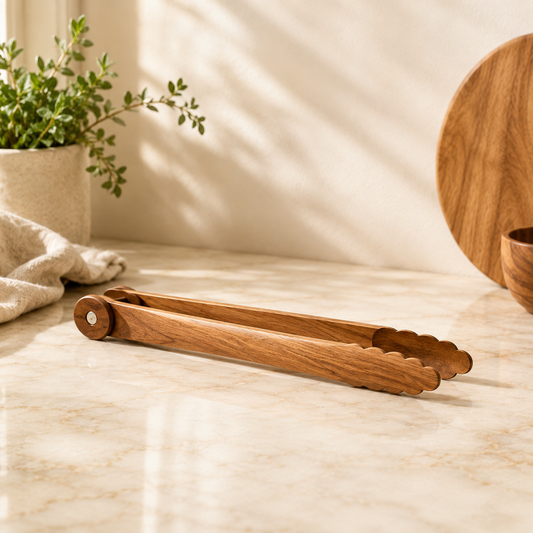 Ivorenae™ Wooden Kitchen Serving Tongs